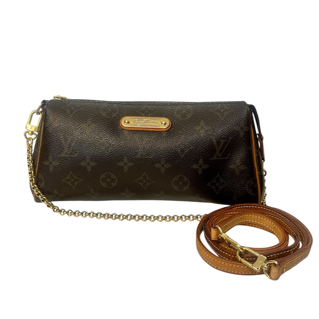 Louis Vuitton Brown Monogram Canvas Crossbody Bag With Tan Leather Trim